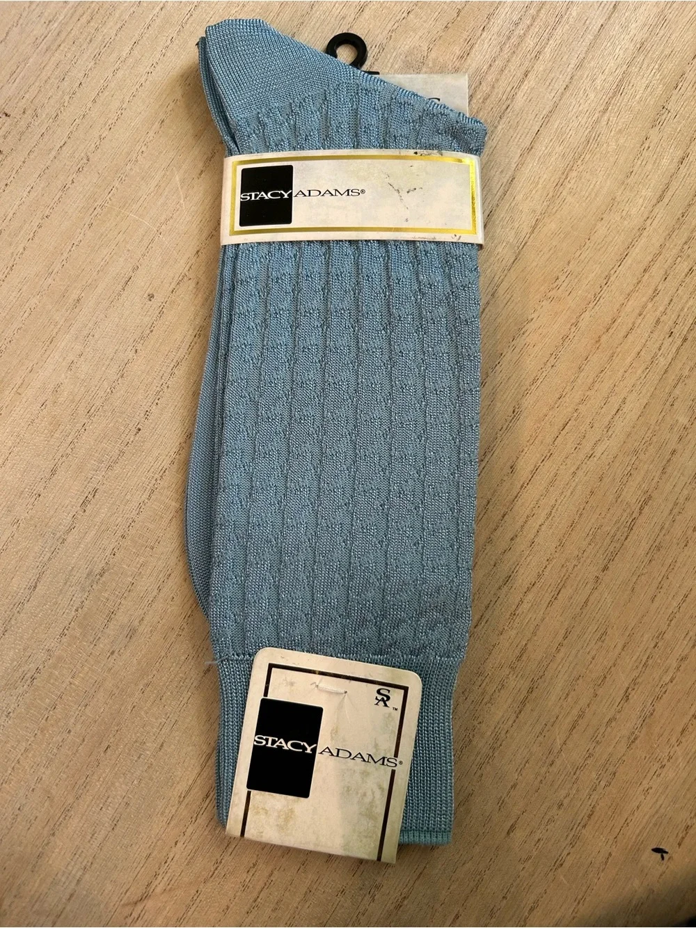 Stacy Adams Pale Blue Textured Dress Socks